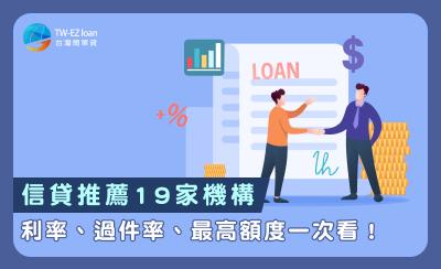 信貸推薦 19 家機構：利率、過件率、最高額度一次看