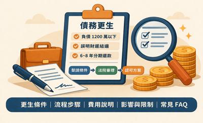 2026 更生條件、流程、費用、影響與 FAQ 一次看懂